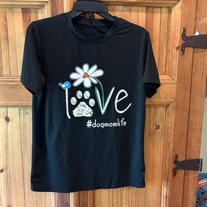 Black #dogmomlife Graphic Short Sleeve Tee